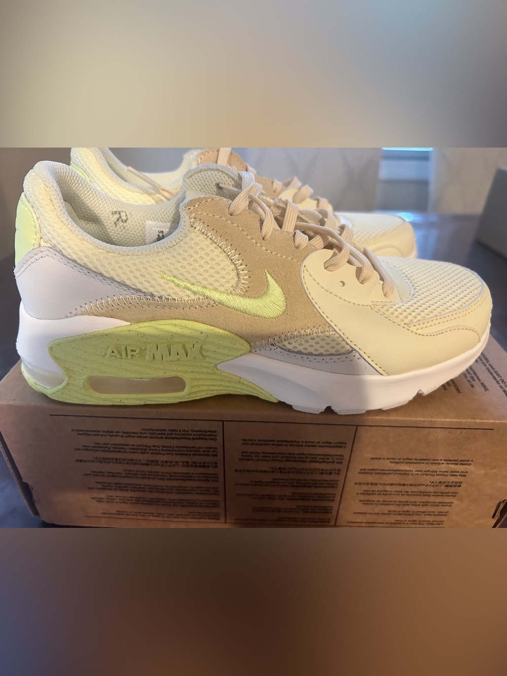 Nike wome Air Max Sneakers in Cream and Light Green